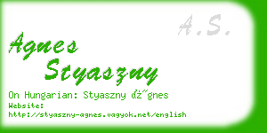 agnes styaszny business card